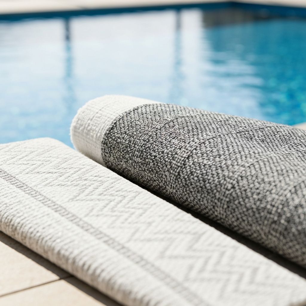 Premium pool product materials close-up